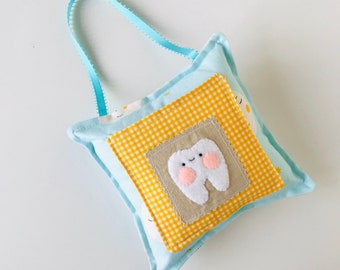 Adorable handmade embroidered tooth fairy pillow/door hanging rapunzel and moons