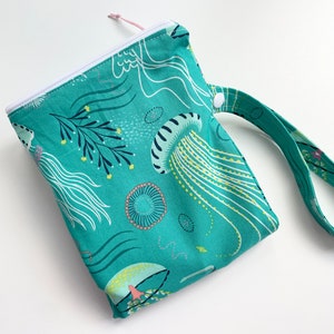 Large Wet swim-diaper pool beach-bag-zippered PUL lined-water resistant 12x14 image 5