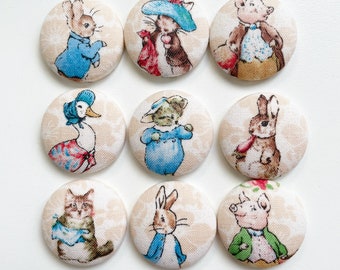 Handmade Beatrix Potter magnetic needle minder - sewing - embroidery - cross stitch - sewing notion- Peter rabbit