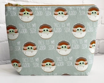 Handmade lined zippered pouch - pencil case - toiletry bag - notions pouch - sock bag - knitting - crochet - medical - unique gift - makeup