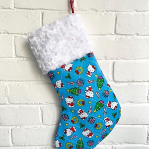 Handmade unique quilted Christmas stocking cardinals