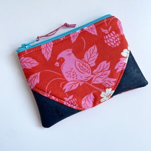 Handmade unique zippered coin, card purse