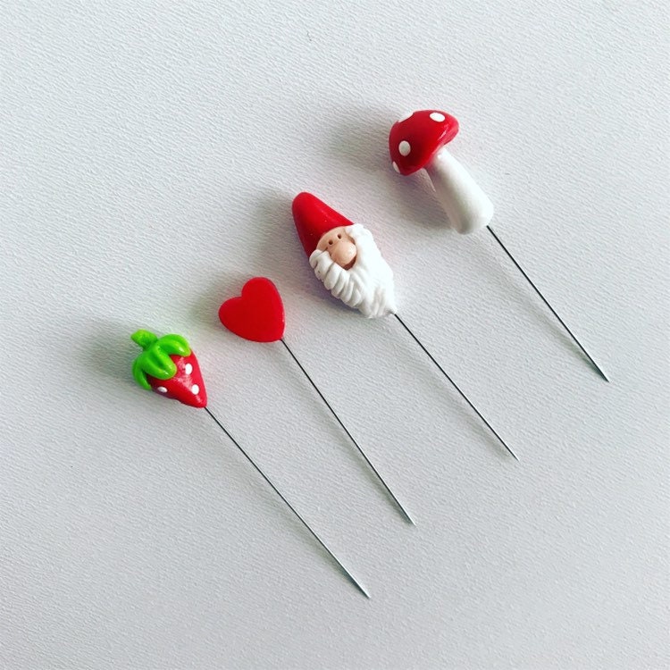 Strawberry Sewing Pins - Embellishment Pins - Gift for Quilters
