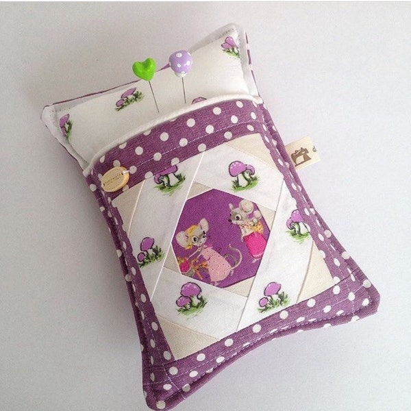 Made to order Mouse Stitcharmony pincushion- Heather Ross - nursery versery