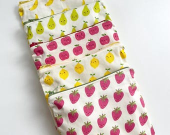 Reusable earth friendly litter less snack sandwich zippered bag set lined with PUL