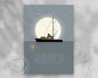 You're Gonna Need A Bigger Boat JAWS Inspired Graphic PRINT. Iconic Film Print - Great Gift! Jaws Inspired Gift.