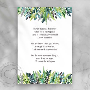If Ever There Is A Tomorrow When We&#39;re Not Together... You Are Braver Than You Believe... Winnie The Pooh Disney Inspired Print.  AA Milne.