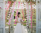 Handmade Tissue Paper Flower Hanging Garland, Photo Booth Backdrop, Wedding Ceremony Backdrop, Decorative Wall Hanging