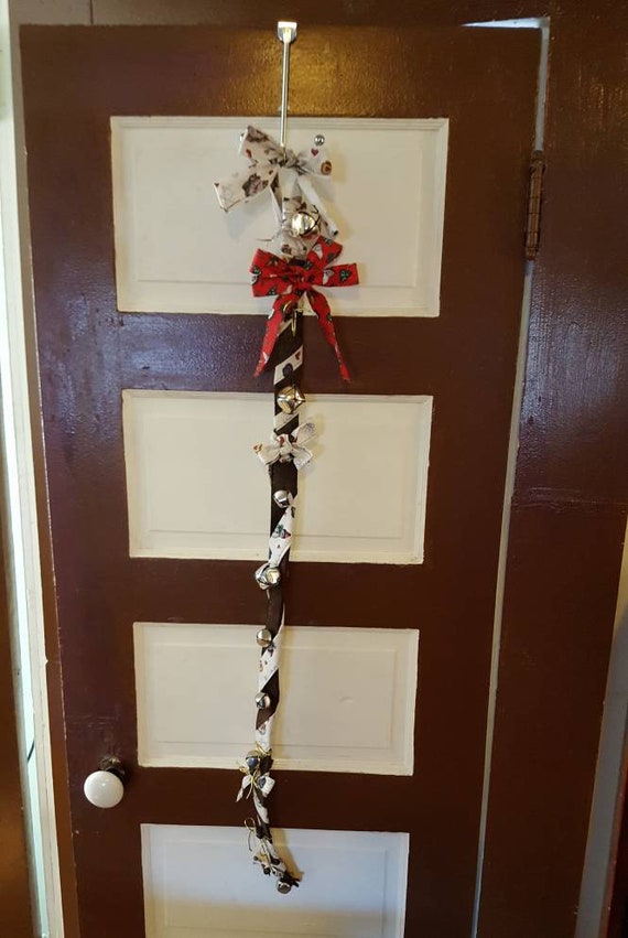Sleigh Bells Door Hanger Bells On Vintage Horse Tack Fabric Etsy