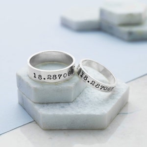 Ensemble de bagues assorties en argent sterling | Alliances en argent pour couples | Bagues personnalisées faites main | Cadeau pour couple | Alliance alternative