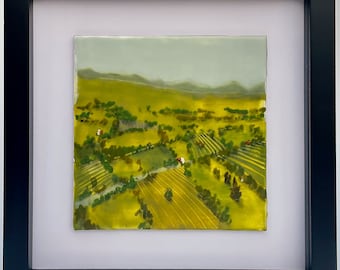 Encaustic Landscape Painting - Abstract