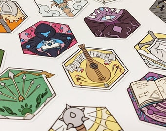 Paper / Vinyl Stickers - D&D inspired Classes! 14 classes to choose from including the GM