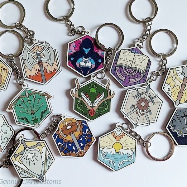 D&D class Wooden Keyrings! 14 designs