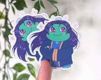 Nur ein 'anständig' großer Frosch Aufkleber - Jinshi & Maomao - originale Kunst - handgemacht - inspiriert von Apothecary Diaries
