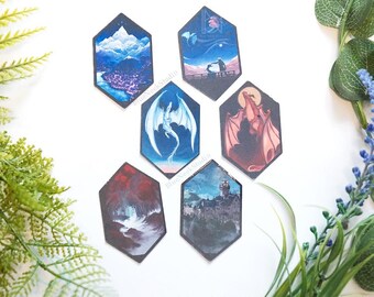Bookish Stacking Stickers! Build your collection with handmade stickers, featuring original art.