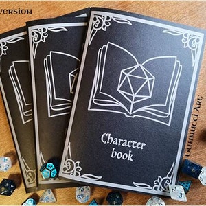 D&D Character booklet / Journal - Character stats and notes sections - A5