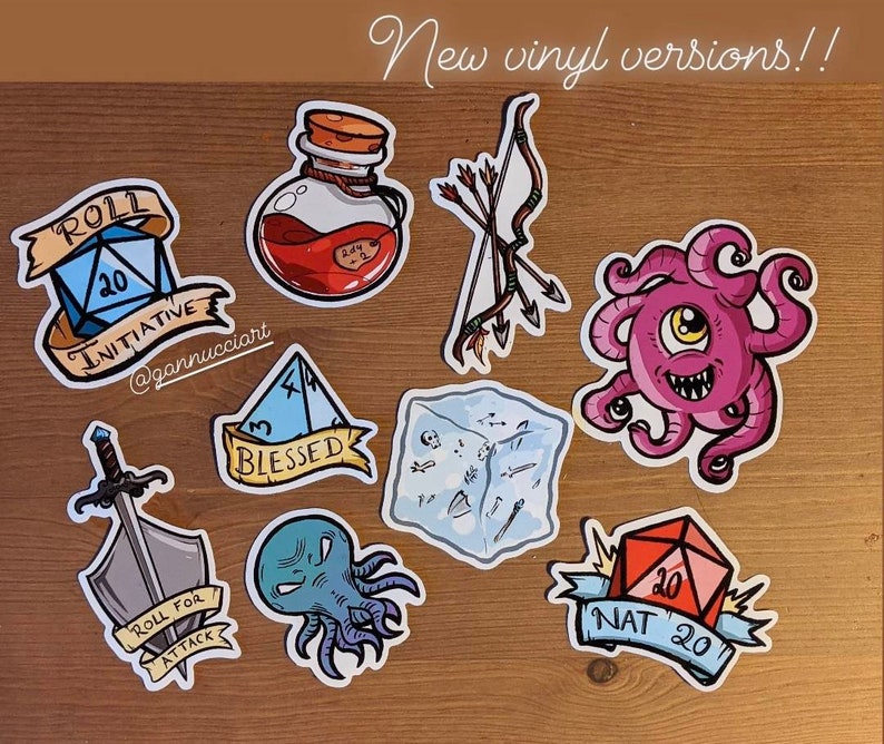 D&D Sticker Sets! Cute Sets of Stickers Featuring Imagery From Dungeons ...