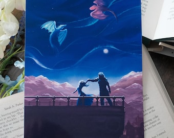 Producto con licencia oficial - Bailando bajo el Flurrt - Lámina artística inspirada en la serie Moonfall - Cuando la Luna eclosionó