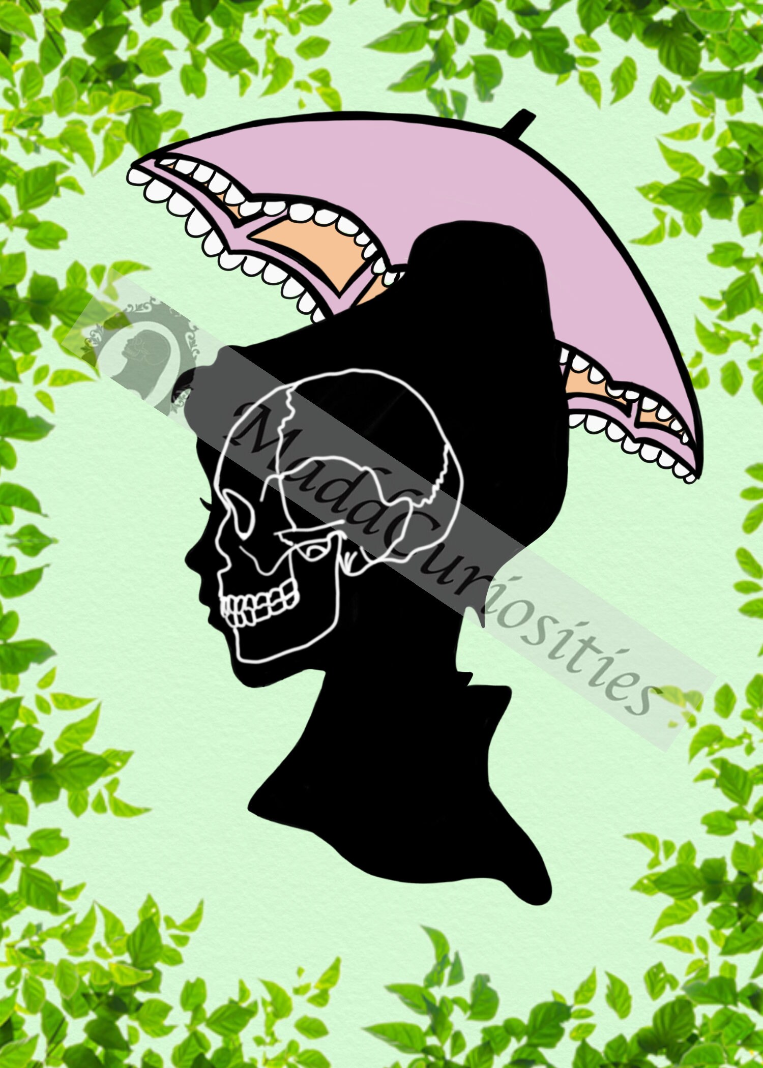 Disney Haunted Mansion Silhouette Skull Stretching Portrait | Etsy