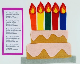 Five Birthday Candles Board Story