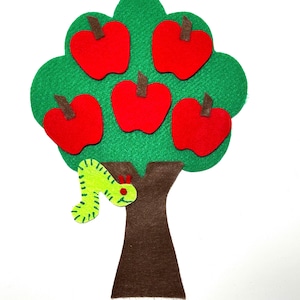 Five Little Apples Teasing Mr. Slinky Worm Felt Board Story