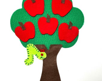 Five Little Apples Teasing Mr. Slinky Worm Felt Board Story