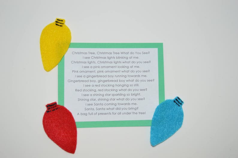 Christmas Tree Christmas Tree What Do You See Flannel Board Etsy