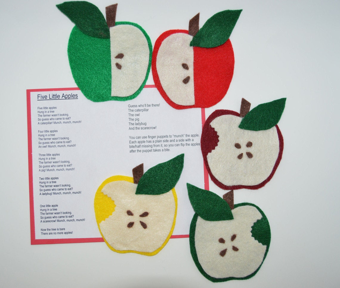 Five Little Apples Flannel Board Story | Etsy