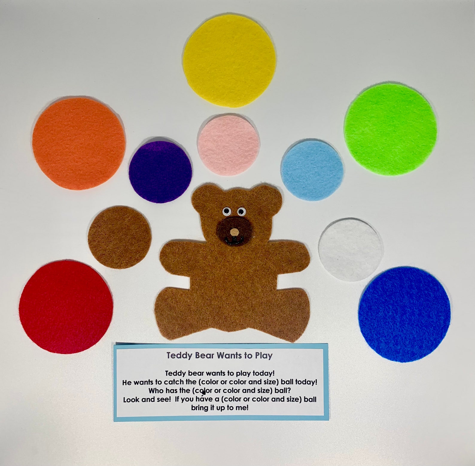 Teddy Bear Colors Flannel Board Story - Etsy