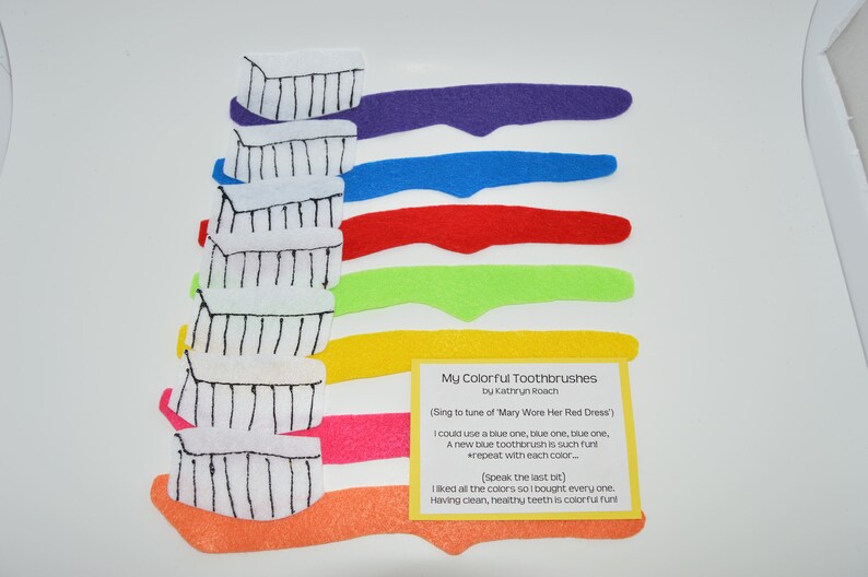My Colorful Toothbrushes Flannel Board Story Etsy