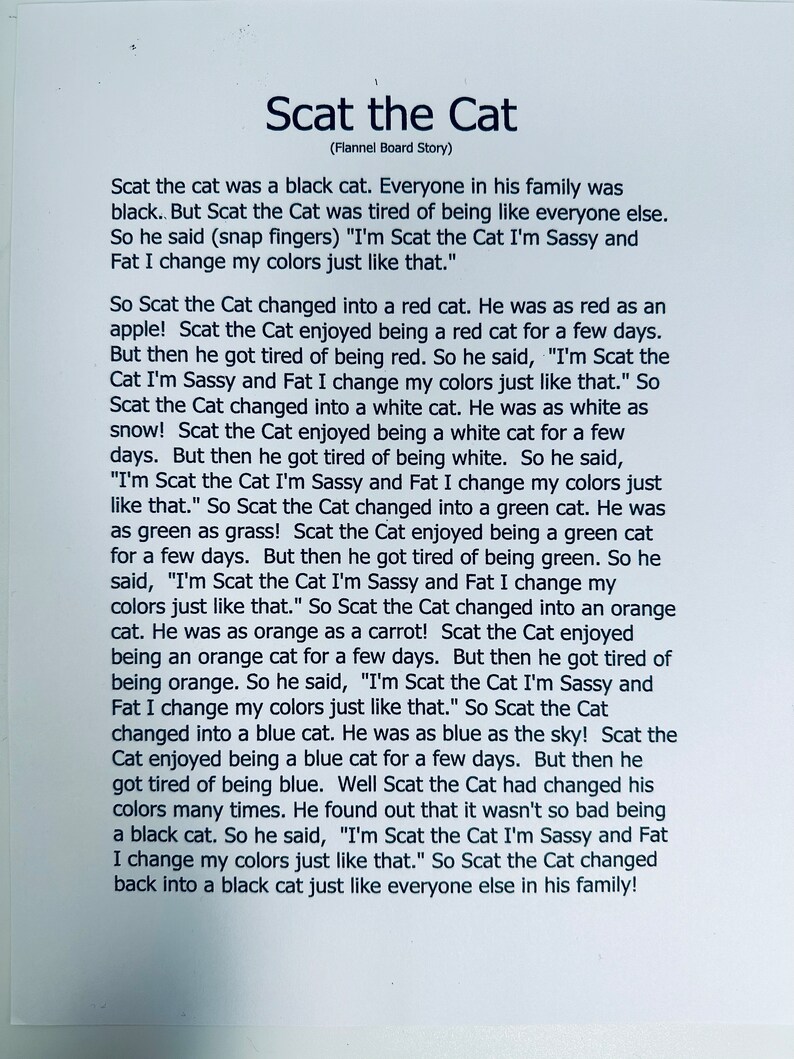 Scat the Cat Flannel Board Story - Etsy