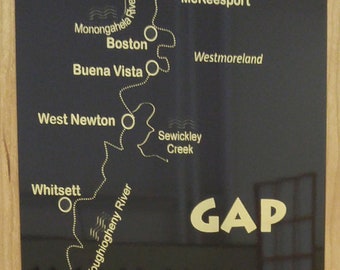 Die Great Allegheny Passage Road Map - die GAP - ist ein großartiges Geschenk für jeden Singles-Enthusiasten! Spuren der Produkte -
