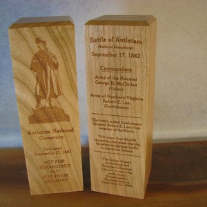 American Civil War Collectible: Battle of Antietam Cherry Wood Display