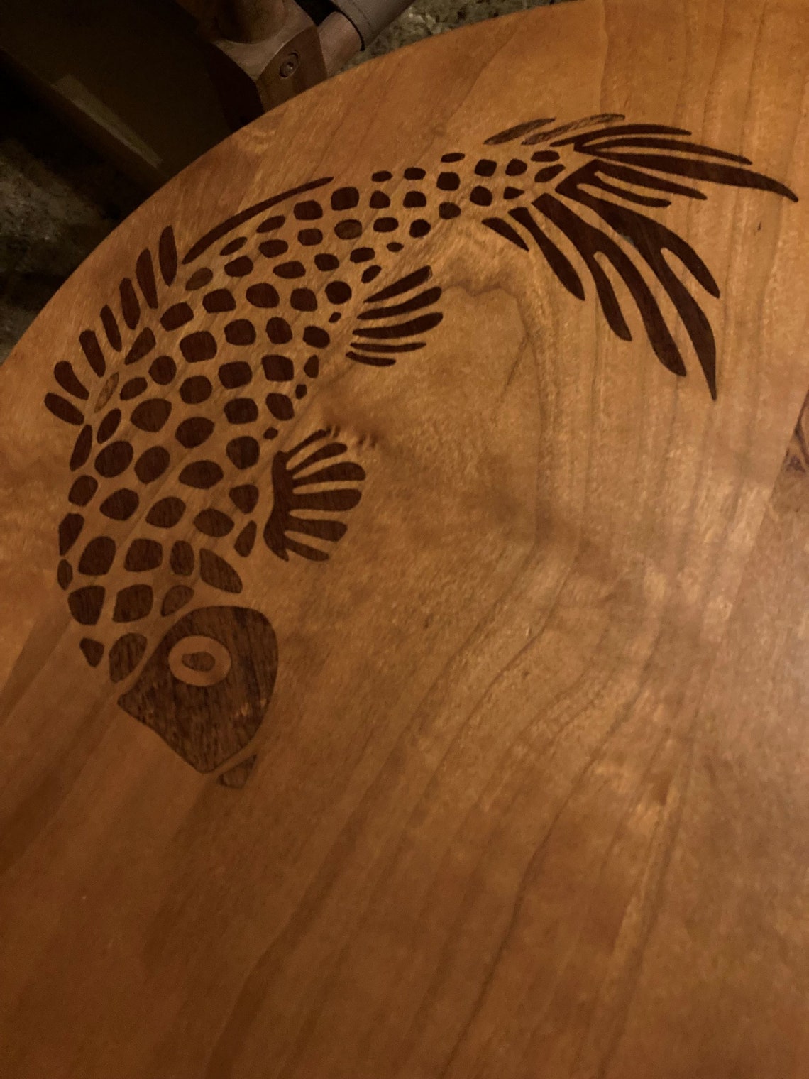 Stickley Inlay Designs Handmade Cherry Tabouret Side Table: Gustav Stickley Koi Inlay Design ...