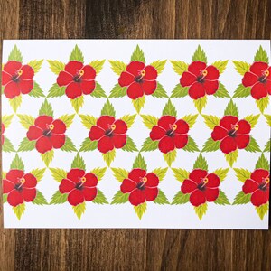 Hibiscus Design Tarjeta de felicitación diaria / Tarjeta de felicitación floral / Tarjeta tropical / Pintura floral / Pintura tropical / Pintura Gouache