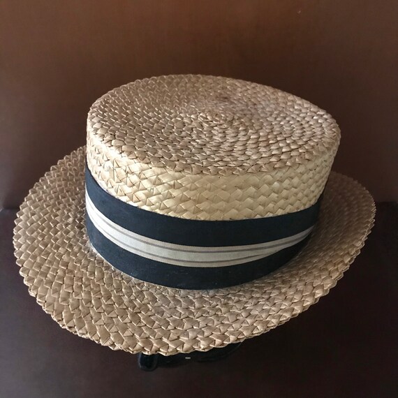 Vintage Straw Boater Hat Resistol 1920s