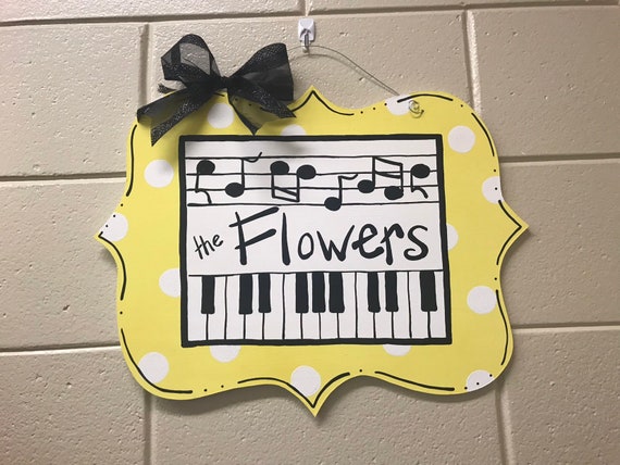 Music Teacher Music Themed Personal Door Hanger Wooden Etsy