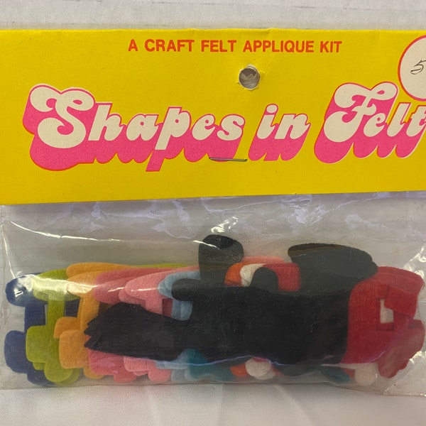 Vintage Allied Felt Corp Shapes in Felt Train Applique