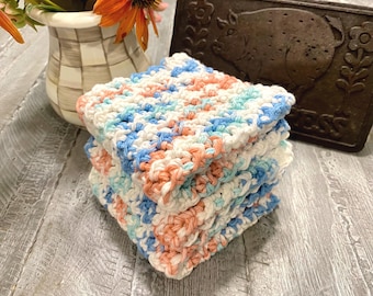 Dishcloths, Cotton Crochet Washcloths, Washcloths, Cotton Dish Rag, Cotton Washcloth