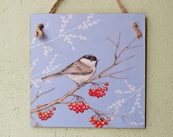 Bird wall art, Wooden wall decor, Bird lover gift, Kitchen signs, Farmhouse decoration, Nature wall art, Country wall,Decoupage wall picture
