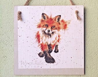 Red fox wall decor, Country wooden hanging plaque, Small fox nursery sign, Decoupage wall hangings, Forest animal wall art, Farmhouse art