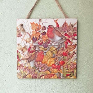Rustic Birds wall hanging sign, Wooden bird sign, Kitchen plaques, Wall hangings, Country rustic wall art, Decoupage art, Farmhouse decor