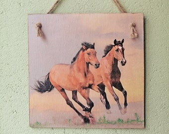 Horse wall decor, Wild horses animals art, Wooden kitchen plaques, Kitchen signs, Kitchen wall decor, Country wall art, Farmhouse decoration