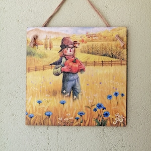 Fall wall decor, Pumpkin scarecrow wall decor, Country autumn wall art, Wooden kitchen plaques, Kitchen signs, Farmhouse decoration