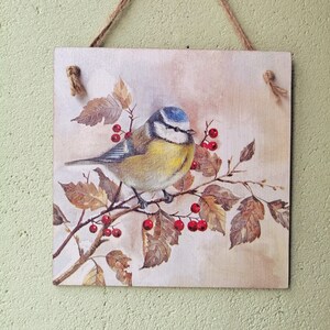 Birds wall hanging sign, Wooden bird sign, Kitchen plaques, Wall hangings, Country rustic wall art, Decoupage art, Farmhouse decor