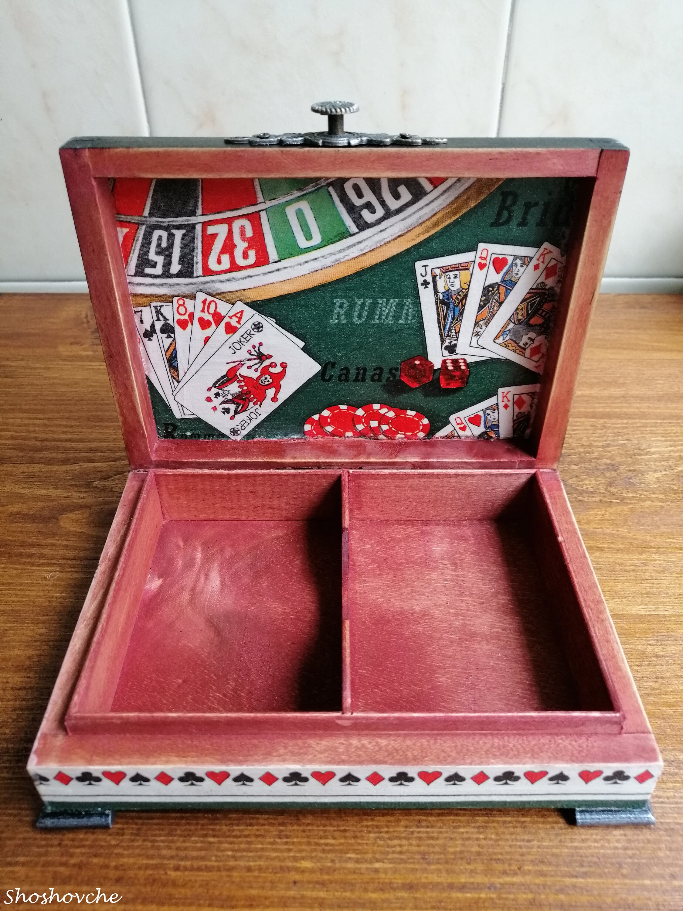 Wooden Deck box Poker layer gift Playing cards Deck of Etsy