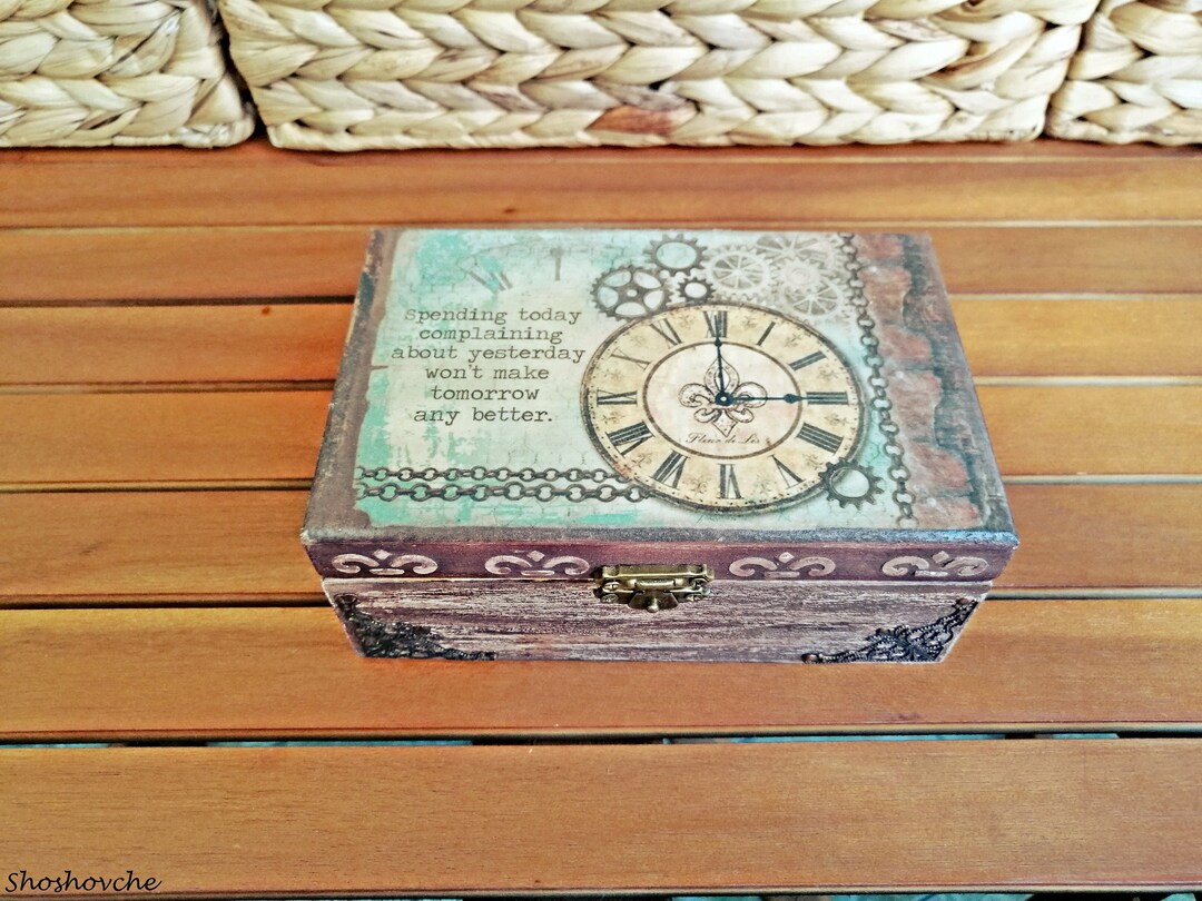 Uhren und Zahnräder Schmuckkästchen, Uhren Schmuckkästchen, Memory