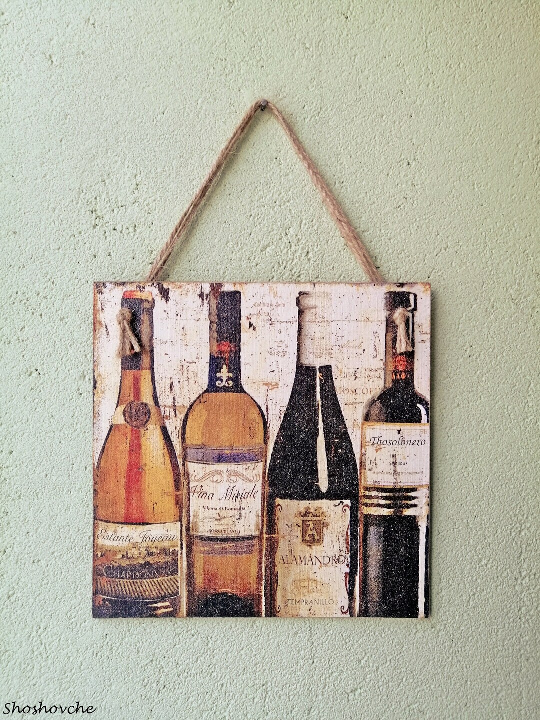 Wine Wall Hanging Plaque Winery Rustic Decor Wooden Kitchen Etsy