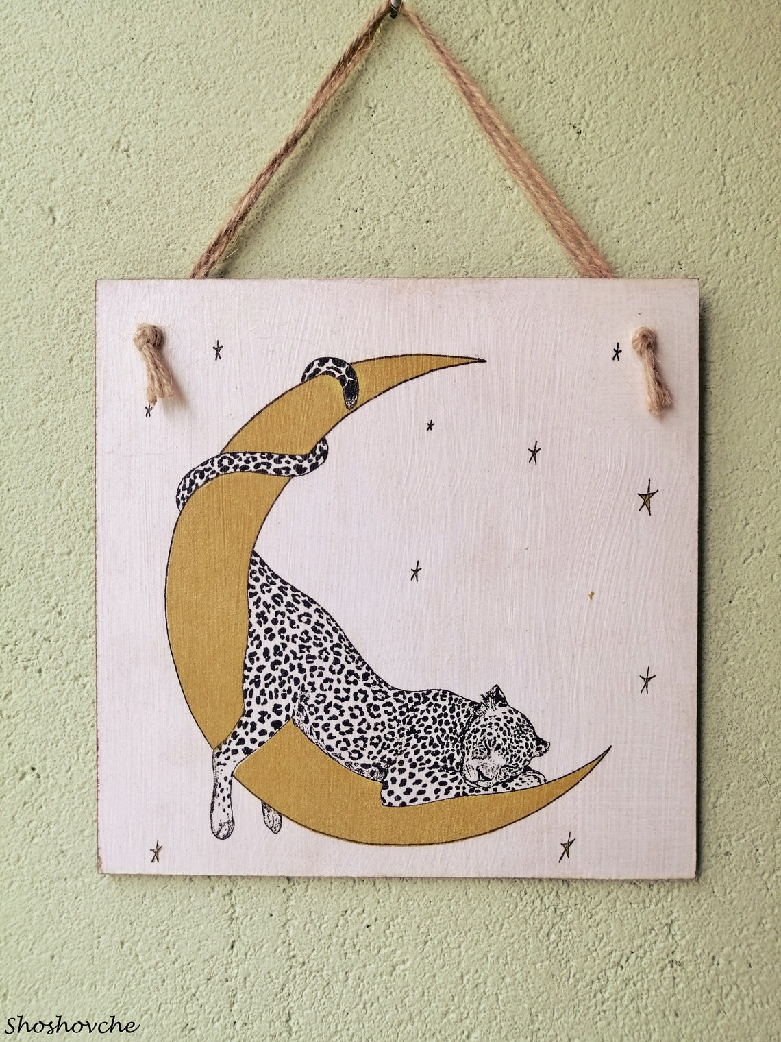 Leopard wall hanging plaque Wildcat kitchen decor Wild Etsy