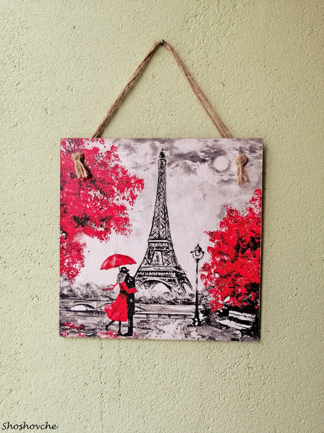 Paris Wall Decor,eiffel Tower Wall Art,decoupage Wall Picture,french